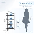 thumbnail image 6 of EDX Bookcase, 4 Tier Book Shelf, Storage Shelf, Classic Modern Bookcase for CDs, Movies, Books, Industrial Bookcase for Home Office, Living Room, Kitchen, Bedroom, Black, 6 of 6