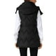 thumbnail image 3 of CHALECO INSPIRADOR CHIC para Mujer Abrigo de Invierno con Capucha, Cierre de Cremallera, Largo Medio, Sin Mangas, Acolchado, Talla S, Negro, 3 of 6