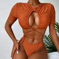 thumbnail image 2 of Bañador de bikini con costuras y estampado dividido en la playa para vacaciones de mujer Fridja nalpqowj23243, 2 of 9