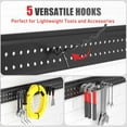 thumbnail image 6 of Garage Tool Organizer Wall Mount 48" with 10 Adjustable Heavy-Duty Hooks, Garage Storage Rack & Garden Tool Organizer for Garage, Shed & Yard, Holds Up to 400 lbs, 6 of 9