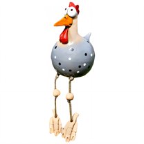 ICERUN Garden Statues,Resin Purple-Pink Chicken Sculpture Yard Decor,Fade Resistant Coat Garden Statues for Outside,Style5