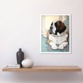 thumbnail image 2 of St Bernard Dog Lying by Flower Pot Modern Bright Multicoloured Illustration Art Print Framed Poster Wall Decor 12x16 inch, 2 of 5