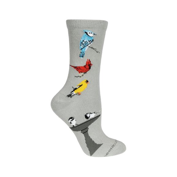 Songbirds Grey Cotton Ladies Socks