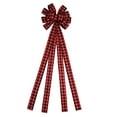 thumbnail image 1 of Red Ribbon Christmas Tree Decorations Christmas Tree Big Red Hat, Linen Lattice Bow, Gift Box Packaging Decoration, Big Bow New Year Party Wedding Decoration, 1 of 7