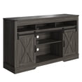 thumbnail image 2 of 58" Farmhouse Double-Door Three-Layer TV Cabinet in Dark Gray Living Room Tv Stand Entertainment Media TV Center, 2 of 7