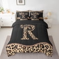 thumbnail image 3 of Homewish Initial R Letter Bedding Comforter Set 7 Pieces, Chic Fashion Monogrammed Full Bedding Set, Princess Ribbon Style Reversible Fitted Sheet Flat Sheet, Microfiber Bedroom Decor, 3 of 8