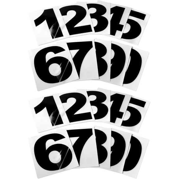 Black Vinyl Numbers 6 Inch 0-9 (2 Sets) - Weatherproof Decals for Outside Mailbox, House Address, Door, Vehicle. Peel and Stick Adhesive Number Stickers (Arial)