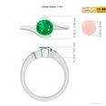 thumbnail image 5 of ANGARA Natural Semi Bezel-Set Solitaire Round Emerald Bypass Engagement Ring in 14K White Gold for Women (Size-6.5mm) | May Birthstone, Anniversary, Jewelry Gift for Women | Natural Emerald Ring, 5 of 10