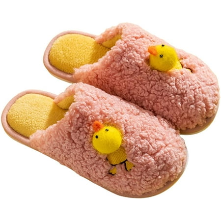 

CoCopeaunt Women Cute Duck Slippers Funny Cozy Fluffy Plush Fur House Slides Winter Memory Foam Indoor Outdoor Shoes