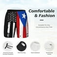 thumbnail image 3 of Mens America Puerto-Rico Flag Swimming Trunks with Compression Liner Beach Quick Dry Swim Shorts, 3 of 6