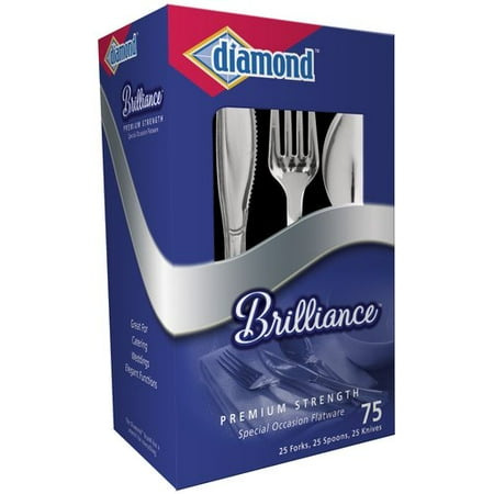 Diamond Brilliance Flatware Set, 75-Count, Blue