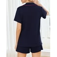thumbnail image 6 of Avidlove 2 Pack Womens Pajamas Set Button Down Summer Sleepwear Short Sleeve Pjs with Shorts Loungewear Set, 6 of 7