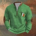 thumbnail image 2 of Panties for Women St Patricks Day Shamrock Patch Chest Print 1/4 Zip Sweatshirt 4XL Multicolor, 2 of 5