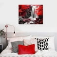 thumbnail image 4 of COMIO Forest Canvas Wall Art Red and Black Bathroom Wall Decor Fall Pictures Mountain Waterfall Landscape Poster Tropical Tree Painting Nature Scenery Artwork for Living Room Home Decorations, 4 of 4