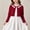 Wine, variant on Toddler & Big Girls 3D Flower Knit Cardigan Crewneck Long Sleeve Casual Comfortable Sweater Coat for Kids 1-13Y White