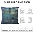 thumbnail image 5 of Wuche  Dragonfly Throw Pillow Cushion Cover, Grunge Vintage Old Backdrop and Dragonfly Bug Ombre Image, Decorative Square Accent Pillow Case, Turquoise Dark Blue Multiple specifications, 5 of 5