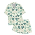 thumbnail image 6 of KKBOTIVE Women's Valentines Pajamas Set Printed Short Sleeve Sleepwear Button Down Pajama Shorts Sets Women's Fashion Daily Loungewear ( Light Green-11 Size: XL ), 6 of 6