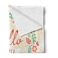 thumbnail image 2 of Saying Soft Flannel Fleece Throw Blanket, Hello My Love Valligraphy in Pastel Tones Floral Wreath Valentines Day Themed, Cozy Plush for Indoor and Outdoor Use, 70" x 90", Multicolor, by Ambesonne, 2 of 5