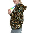 thumbnail image 2 of Cauagu Teal Leopard for Women's Hooded Sweatshirts Pullover Hoodie for Women Fall Workout Sweat Long Sleeve Preppy Sweatshirts-Medium, 2 of 7