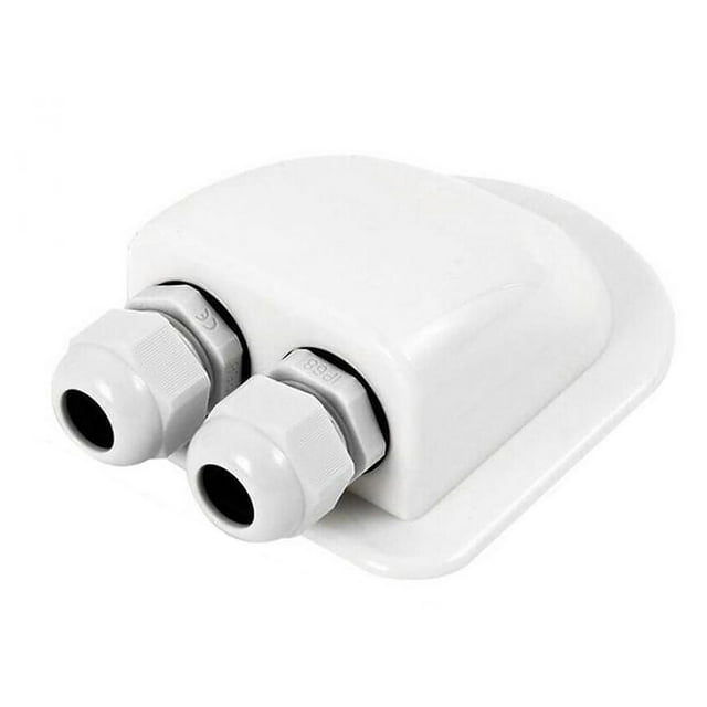 Guardoinrt Solar Panel Double Cable 2 Holes Entry Gland Plastic Box Portable RV Boat Campervan Caravans Camper Motorhome Sealing White 1Set