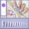 thumbnail image 1 of Long T-Type Artificial Nails with Eco-Friendly And Safe Material for Wedding Dating Party Hand Makeup Lbc006 Milk Purple, 1 of 2