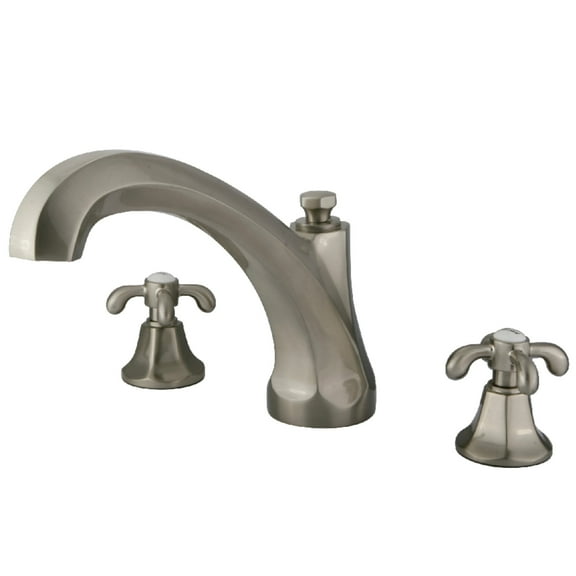 Kingston Brass KS4328TX Vintage Two-Handle Deck Mount Roman Tub Faucet, Brushed Nickel