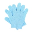 thumbnail image 3 of 2 guantes de baño exfoliantes para piernas, pies y espalda, eliminan la piel muerta. Azul, 3 of 7