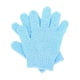 thumbnail image 3 of 2 guantes de baño exfoliantes para ducha, masaje corporal, eliminación de piel muerta. Azul, 3 of 7