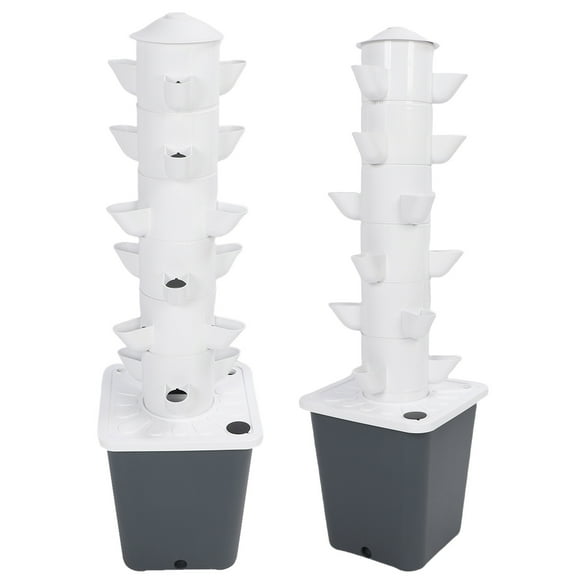 Hydroponics Tower Indoor Growing System 18 Hole Vertical Garden Planter Indoor Smart Garden Kit with Pump Movable Water Tank Vegetable Plant for Gardening Lover