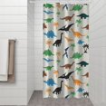 thumbnail image 2 of Beige Cartoon Dinosaurs Palms Pattern Shower Curtain 36"x72" ,Bathroom Decorative Shower Curtains Set with 12 Hooks,Modern Waterproof Washable Shower Curtain, 2 of 6