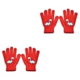 thumbnail image 3 of Minnieouse 1 par de guantes de invierno para niños, cómodos, cálidos, para tejer, para mantener el calor, cubiertas para los dedos con patrón 2piezas Rojo, 3 of 6