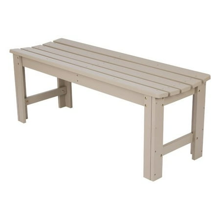 Style Backless Bench - Shine Company 4 Ft. Backless Garden Bench - Taupe Gray