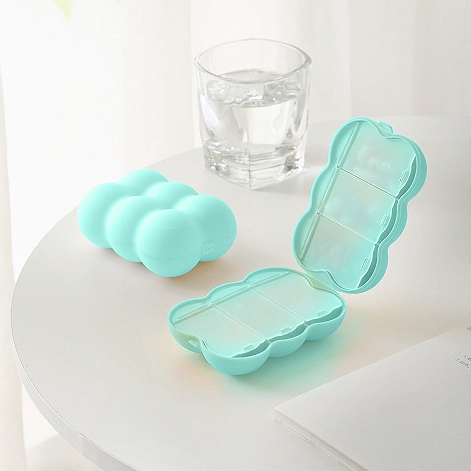 Wzzjkit Travel Pill Organizer Travel Vitamin Organizer 6 Compartments Portable Vitamin Organizer Small Unique Shape Easy to Carry Large Space Capacity Travel Pill Case