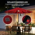 thumbnail image 4 of Outsunny 9ft Solar Patio Umbrella with LED Lights Tilt Canopy, Wine Red, 4 of 10