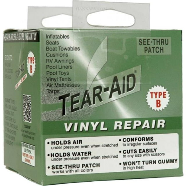 Tear-Aid ROLL-B-20 Rouleau de Vente 3 Po x 5 Pi Patch de Réparation, Vinyle - Type B - Boîte de 20