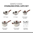 thumbnail image 2 of T-Fal Simply Cook 12pc Stainless Steel Cookware Set, 2 of 10