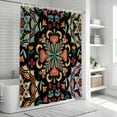 thumbnail image 6 of Black Boho Shower Curtain, Waterproof Shower Curtains for Bathroom, Ethnic Country Colorful Abstract Floral Motifs Washable Fabric Bathtub Curtain Set Bath Decor with 12 Hooks Stall 36"x72", 6 of 8