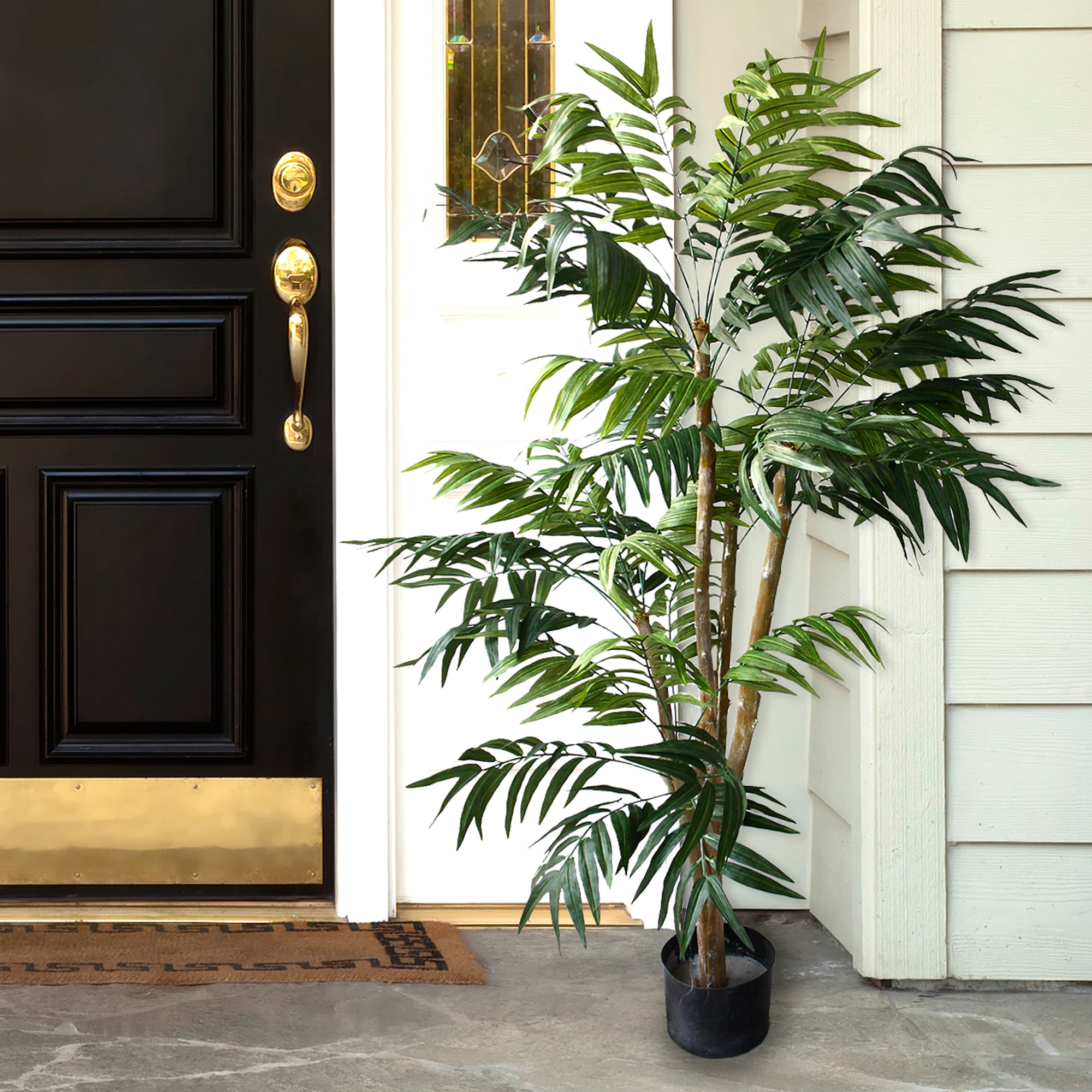 Pure Garden 5-Foot Artificial Palm Tree – Potted Tropical Fake Plant