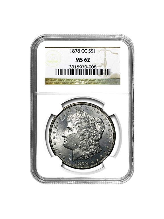 1878-CC Morgan Silver Dollar Coin MS-62 NGC Uncirculated Carson City Mint .7734 oz