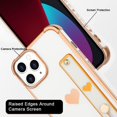 thumbnail image 4 of Designed for iPhone 14 Pro Case with Strap Luxury Love Heart Plating Gold Bumper Phone Cover Wristband Kickstand [Reinforced Corners] Shockproof Anti-Scratch Slim Case for Women-White, 4 of 9