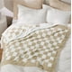 thumbnail image 5 of Manta de cama a cuadros, color beige, 150 x 200 cm, supersuave, 5 of 9