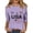 Light Purple #041, variant on 4th of July Shirts Women Plus Size 3/4 Sleeve T Shirts Loose Red White and Blue Print Pullover USA 250th Anniversary Celebration Party Tops Independence Day Patriotic Crew Neck Blouses Wine XL