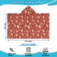 thumbnail image 2 of Red Christmas Gingerbread and Mitten Pattern Hooded Bath Towel，50"x30" for Ages 3 To 12 Kids, Quick Dry Lightweight Soft Microfiber Hood Beach Towel Cover Up for Kids, 2 of 7