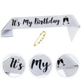 thumbnail image 2 of LOLIPPYY 1 Pc Glitter Cloth Shoulder Sash - It's My Birthday Party Favor Sash for Celebration, 2 of 6