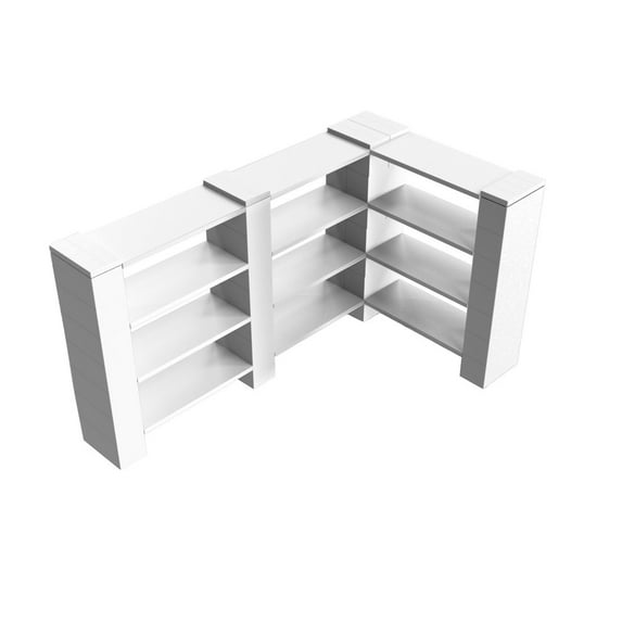 EverBlock 4 Level Double Corner Shelving Kit B | For Office, Playroom & Bookshelves | Giant Building Blocks | Easy to Connect & Reuse | Indoor & Outdoor Use | Build Displays & Structures | Dark Gray