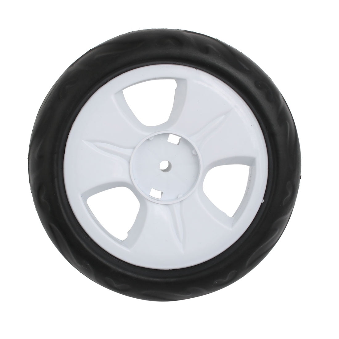 4pcs 140mm diam/ètre roue simple poulie plastique poussette roulant blanc rouleau 6x22mm