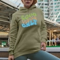 thumbnail image 2 of Good Vibes Only, Positivity or Being Positive Quote, Groovy Retro Wavy Text Merch Gift, Sand Hooded Sweatshirt or Hoodie, 3XL, 2 of 5