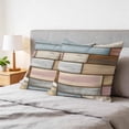 thumbnail image 6 of 16x16 Pillow Covers Set of 2, Brown Pink Vintage Square Throw Pillow Covers for Couch/Sofa/Living Room, Retro Farmhouse Elegant Pastoral Decorative Soft Pillowcases for Couch Throw Pillows, 6 of 9