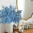 thumbnail image 6 of Morttic 6 Pcs Babys Breath Artificial Flowers Bulk Blue Real Touch European Faux Silk Gypsophila Bouquet Fabric Cloth Plastic Flower for Wedding Home Kitchen Bedroom Table Fireplace Bathroom Decor, 6 of 7