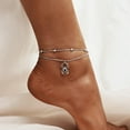 thumbnail image 3 of Spider Anklets 925 Sterling Silver Spider Anklet Bracelets Dainty Layered Black CZ Spider Anklets Boho Beaded Anklets for Women, 3 of 7